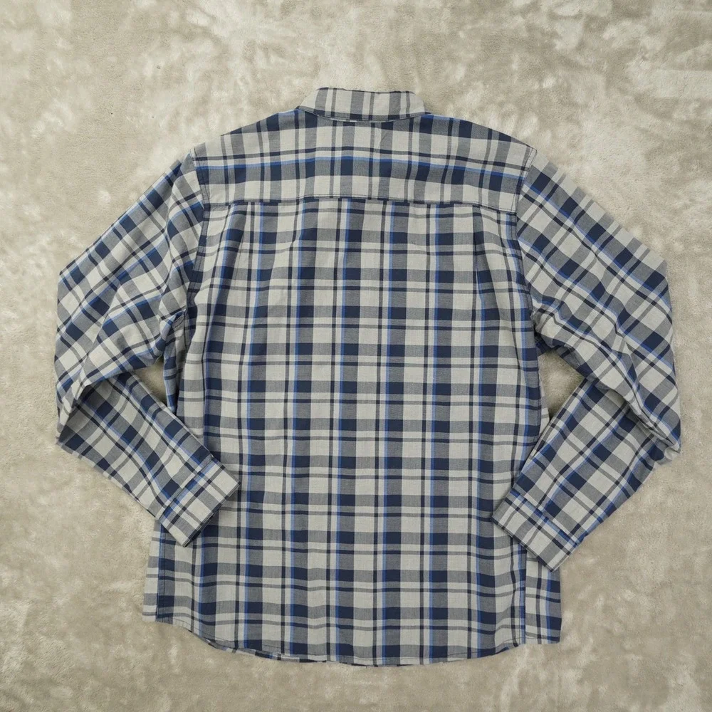 The North Face Button Up Shirt Men's Medium Grey‎ Plaid Outdoor Gorpcore